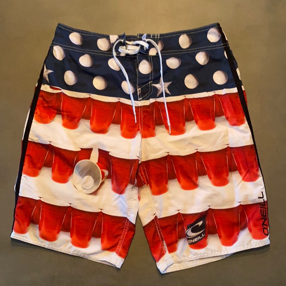 Red solo cup ‘Merica O’Neill swim trunks